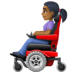 👩🏾‍🦼 woman in motorized wheelchair: medium-dark skin tone display on Facebook